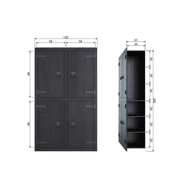 Črna garderobna omara vtwonen Bunk-image-2