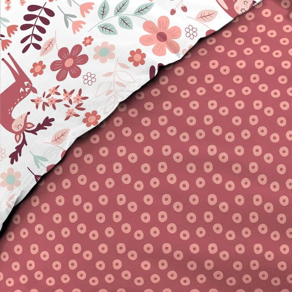 Belo-rožnata enojna bombažna otroška posteljnina 140x200 cm Bichette – douceur d'intérieur-image-3