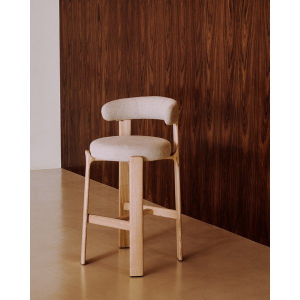 Barski stol iz masivnega jesena v bež in naravni barvi (višina sedeža 75 cm) Granite – Kave Home-image-1