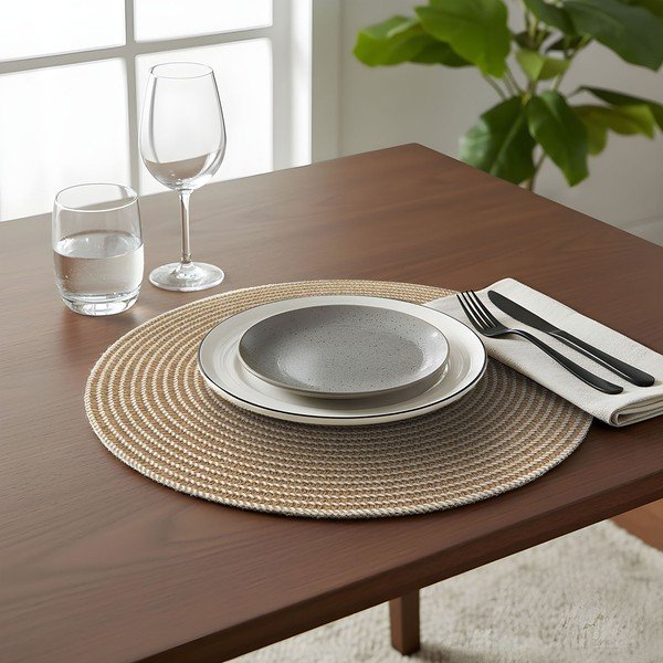 Tekstilni pogrinjek ø 38 cm Othello – douceur d'intérieur-image-1