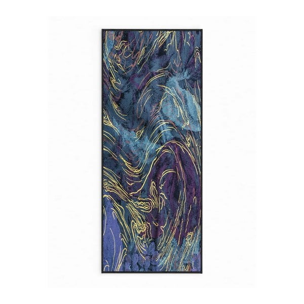 Temno modra pralna preproga 80x150 cm Swirls – Oyo Concept