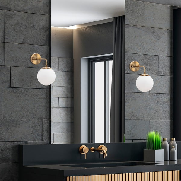 Bela/medeninasta stenska svetilka ø 15 cm Viran – Opviq lights-image-3