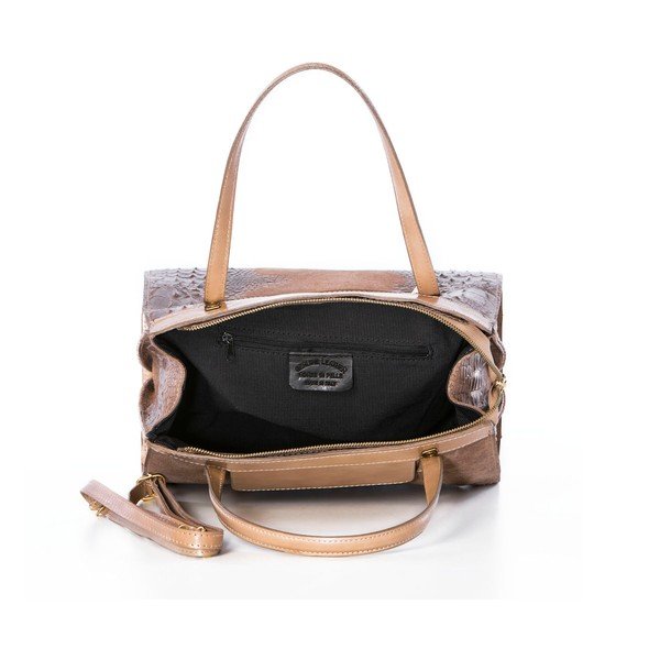 Usnjena torbica Croco Taupe-image-1