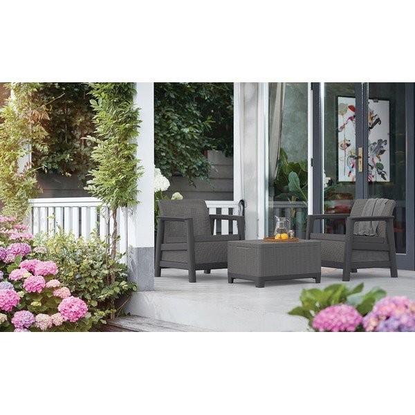 Sivi plastični vrtni fotelji v kompletu 2 ks Scandi Linea – Keter-image-1