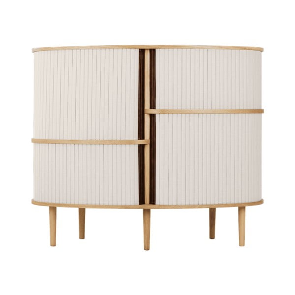 Bež/naravna omarica v hrastovem dekorju z drsnimi vrati 120x100x50 cm Audacious – UMAGE