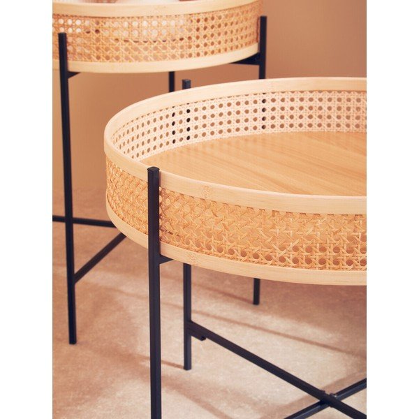 Okrogla klubska mizica iz ratana v naravni barvi ø 60 cm Depok – Premier Housewares-image-4