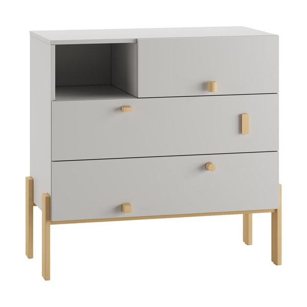 Svetlo siva nizka otroška komoda 105x100 cm Cube - Pinio-image-2