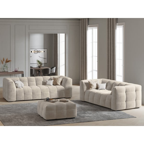 Bež žameten puf Windsor & Co Sofas Vesta-image-1