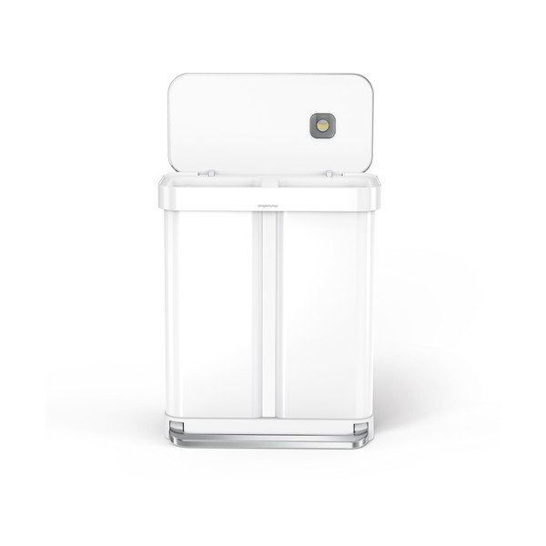 Bel jeklen koš za smeti 34+24 l za ločevanje odpadkov/s pedalom Dual – simplehuman-image-1