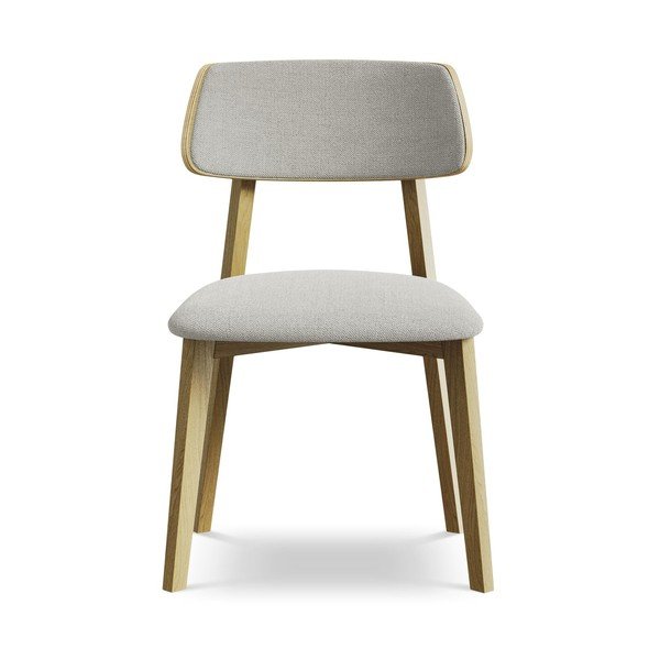 Svetlo siv jedilni stol iz masivnega lesa Niu – Makamii-image-1