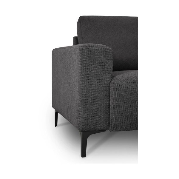 Antracitno siva kotna sedežna garnitura iz šenilje (desni kot/v obliki črke L) Fabian – Scandic-image-4