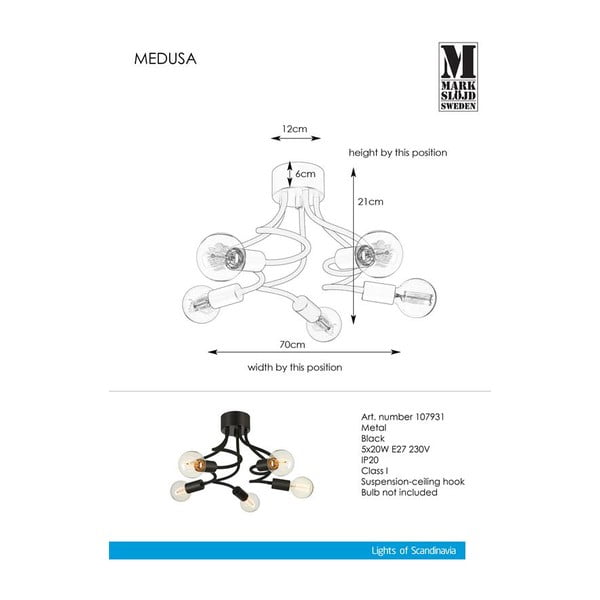 Črna stropna svetilka Markslöjd medua Ceiling 5L-image-1