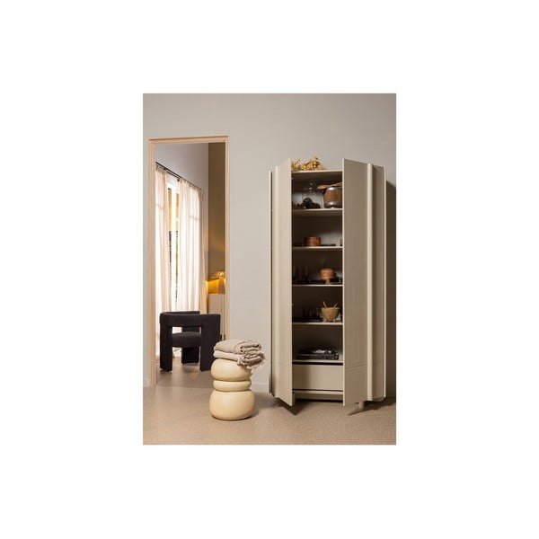 Kremno bela modularna omarica iz masivnega bora 101x210 cm Basu – WOOOD-image-1