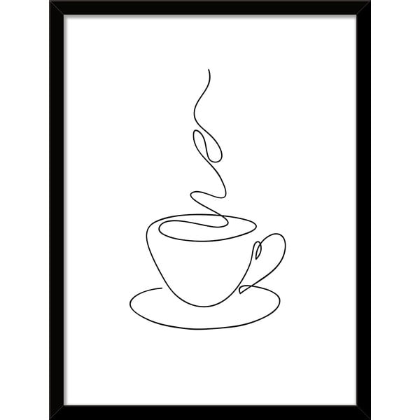 Plakat v okvirju 30x40 cm Linear Coffee - Styler