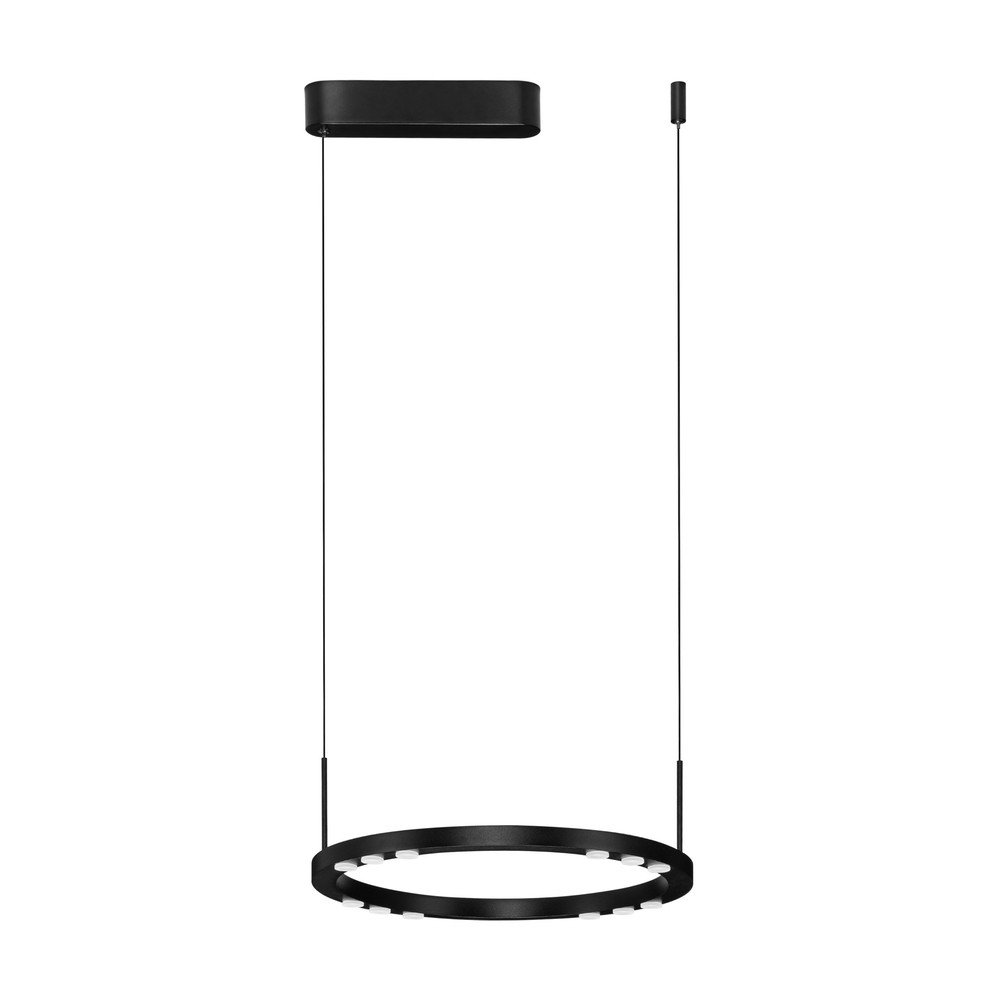 Mat črna aluminijasta LED zatemnitvena viseča svetilka ø Lunette