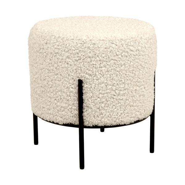 Kremno bel tabure iz umetnega krzna Alford – House Nordic-image-2