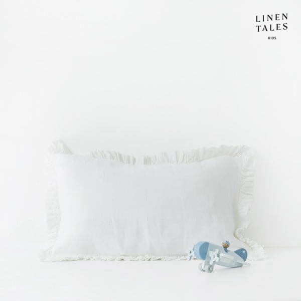 Lanena otroška prevleka za blazino 40x45 cm White – Linen Tales-image-1