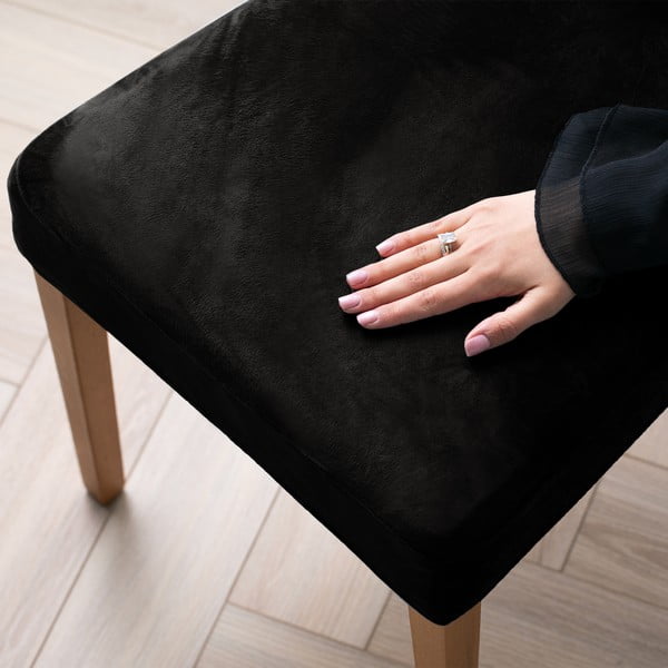 Črna raztegljiva prevleka za stol 48 cm Sento – Restilo-image-1