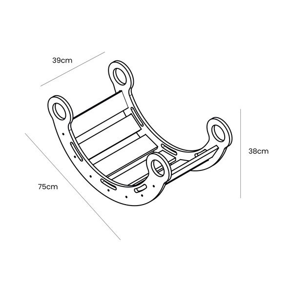 Gugalnica iz masivnega bora v naravni barvi 39x75x38 cm Montessori – Meowbaby-image-3