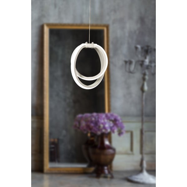 Bela kovinska LED viseča svetilka ø 25 cm Sezen – Squid Lighting-image-1