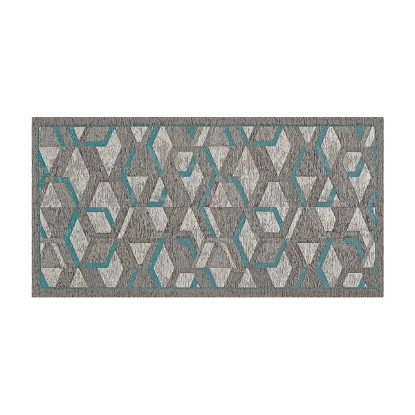 Sivo-moder tekač Floorita Hypnotik, 55 x 115 cm-image-2