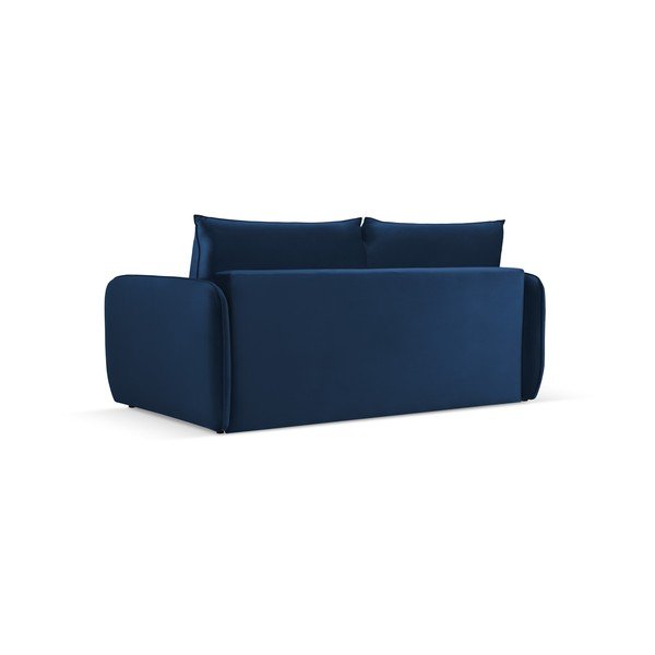 Temno modra žametna raztegljiva sedežna garnitura 194 cm Vienna – Cosmopolitan Design-image-3