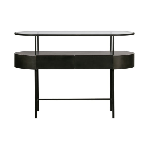 Temno siva stranska mizica s steklenim vrhom WOOOD Imani
