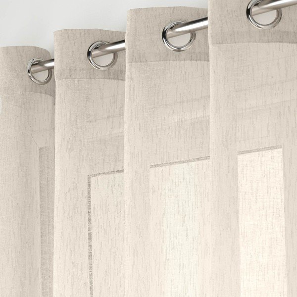 Prosojna zavesa v naravni barvi 300x240 cm Carlin – douceur d'intérieur-image-2