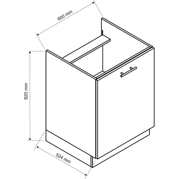 Spodnja kuhinjska omarica pod kuhalno ploščo (širina 60 cm) Brodie – STOLKAR-image-1