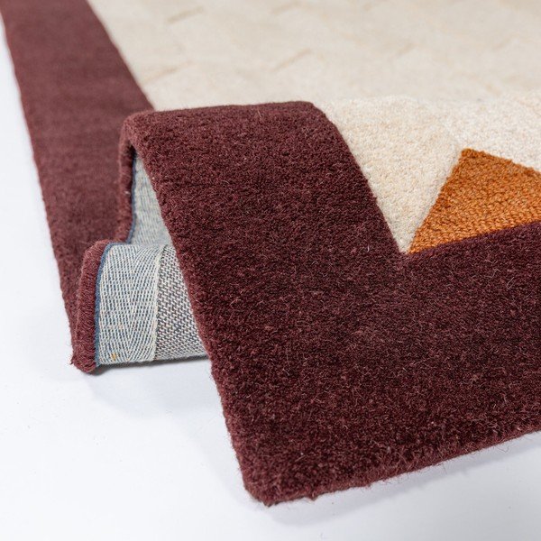 Bordo rdeča/v naravni barvi ročno tkana volnena preproga 120x170 cm Apex Border Wool – Flair Rugs-image-4