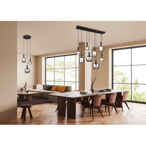 Črna viseča svetilka s steklenim senčilom Diva – Trio-image-3