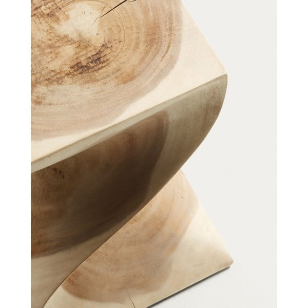 Stranska mizica iz masivnega munggur lesa 30x30 cm Hakon – Kave Home-image-3