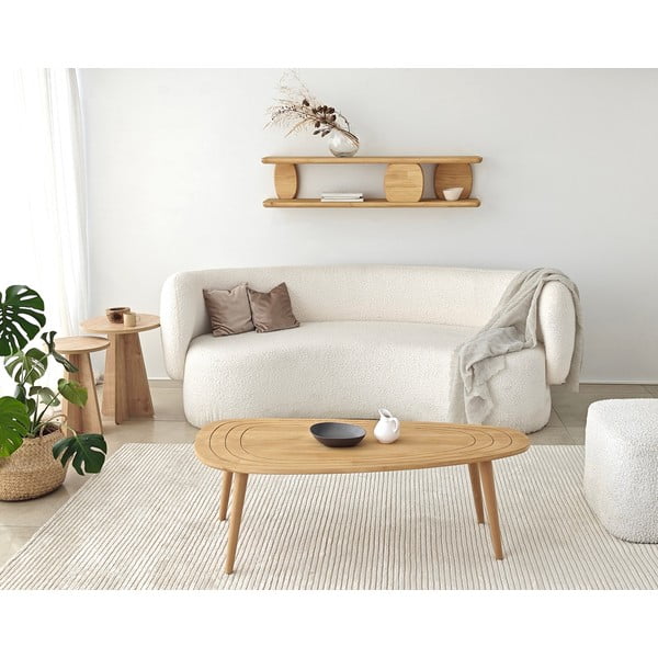 Večnivojska polica iz masivnega hrasta v naravni barvi 120 cm Modena – Kalune Design-image-4