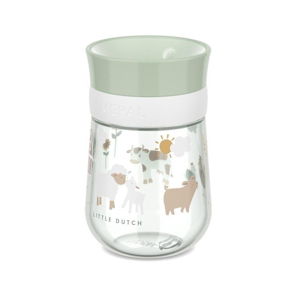 Svetlo zelena plastična otroška skodelica 300 ml Little Farm – Mepal