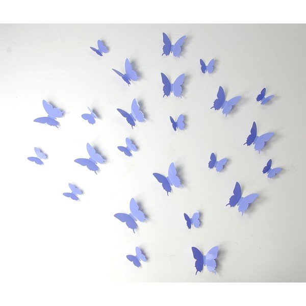 Komplet 12 vijoličnih 3D nalepk Ambiance Butterflies-image-2