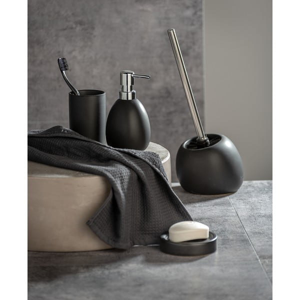 Črna keramična WC ščetka Wenko Polaris-image-1