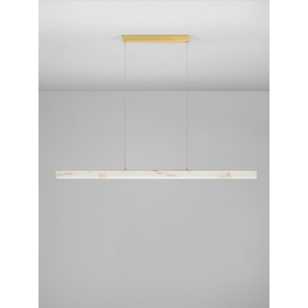 Bela/medeninasta LED zatemnitvena viseča svetilka v kamnitem dekorju Vaster – Nova Luce-image-3