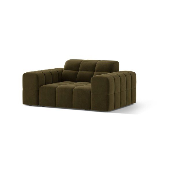 Kaki zelen žameten fotelj Chicago – Cosmopolitan Design-image-1