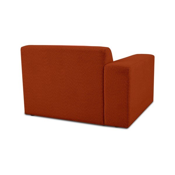 Opečnato oranžen modul za sedežno garnituro iz tkanine bouclé (levi kot) Roxy – Scandic-image-2