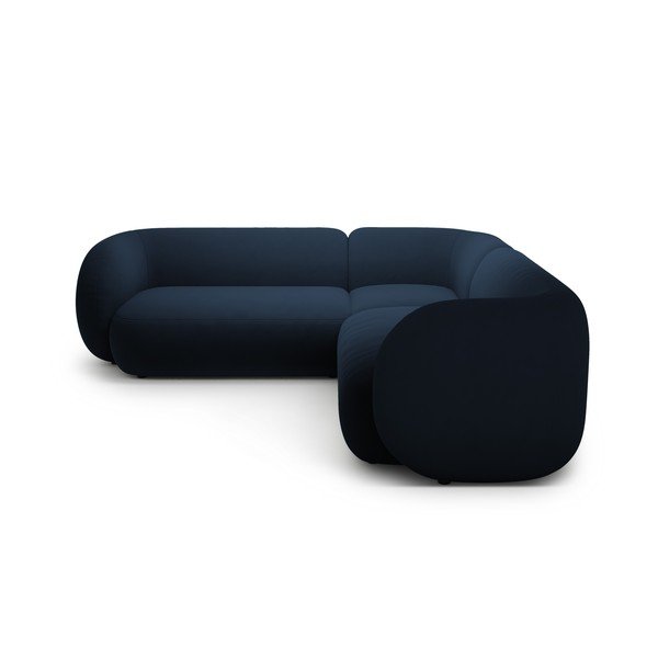 Modra žametna kotna sedežna garnitura Kate – Micadoni -image-1