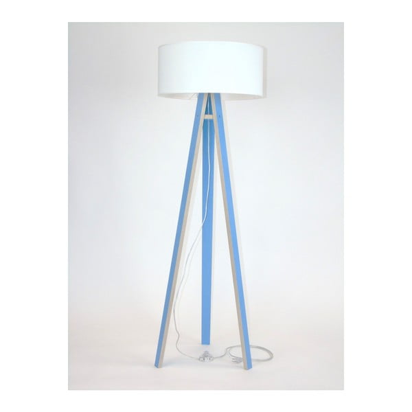 Modra talna svetilka z belim senčnikom in prozornim kablom Ragaba Wanda