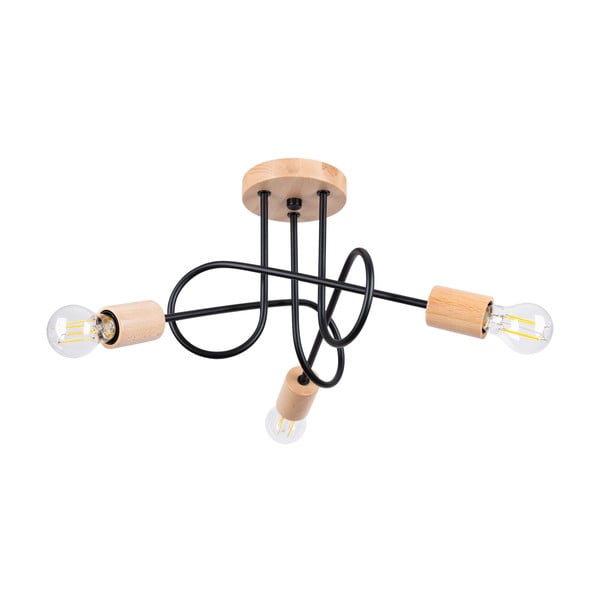 Črna/naravna stropna svetilka 14x56 cm Tumber – Sollux