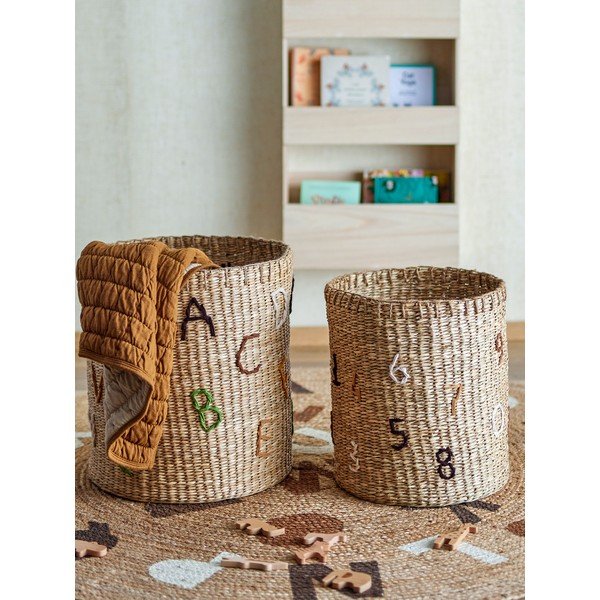 Otroške škatle za shranjevanje v kompletu 2 ks iz morske trave v naravni barvi ø 35x38 cm Dinne – Bloomingville Mini-image-3