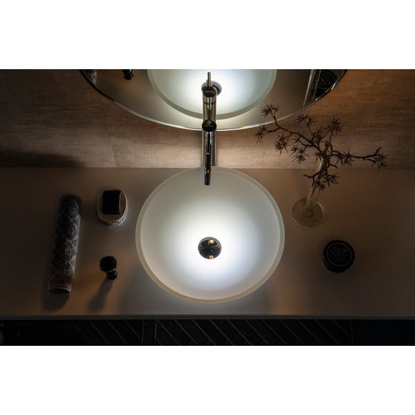 Bel steklen okrogel umivalnik ø 42 cm Telica – Sapho-image-1