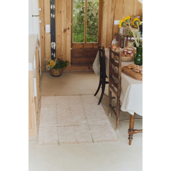 Kremno bela ročno tkana pralna bombažna preproga 90x130 cm Color Lines – Lorena Canals-image-4