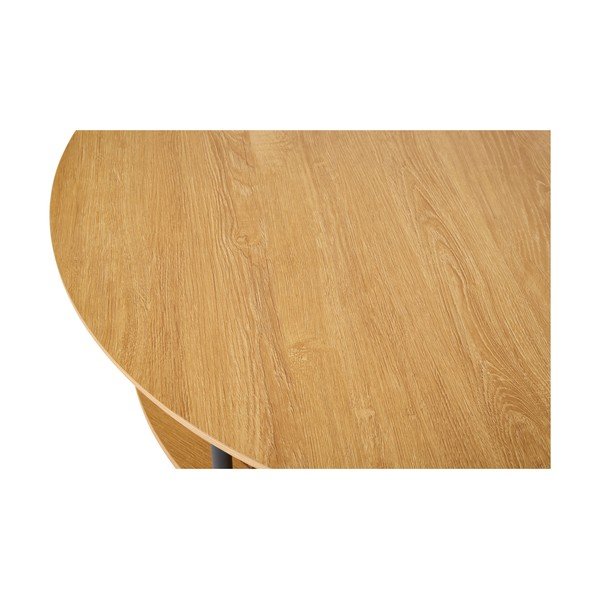 Okrogla klubska mizica v hrastovem dekorju v naravni barvi ø 80 cm Pensacola – Unique Furniture-image-3