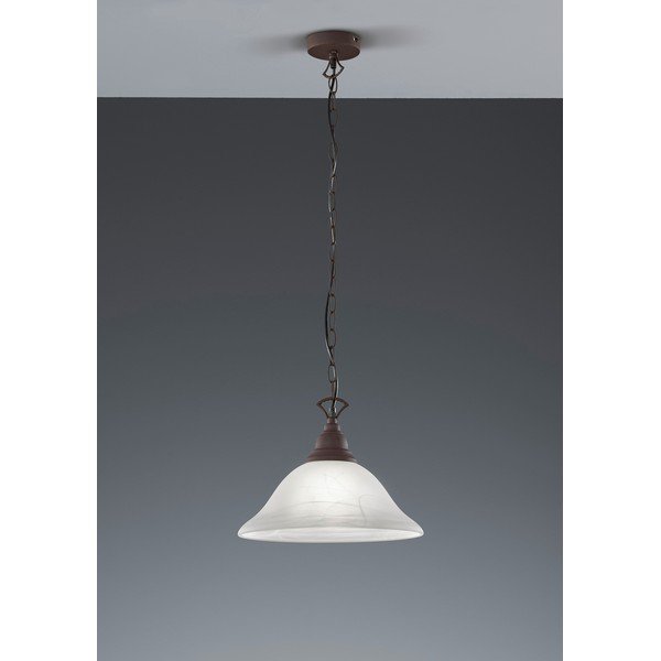 Temno siva kovinska viseča svetilka s steklenim senčilom ø 33,5 cm Country – Reality-image-1