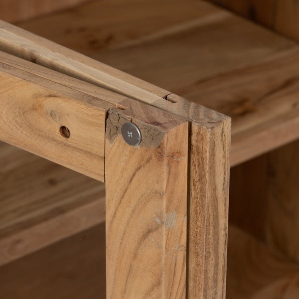 Vitrina iz masivne akacije v naravni barvi 180x80x40 cm Creel – Ixia-image-4