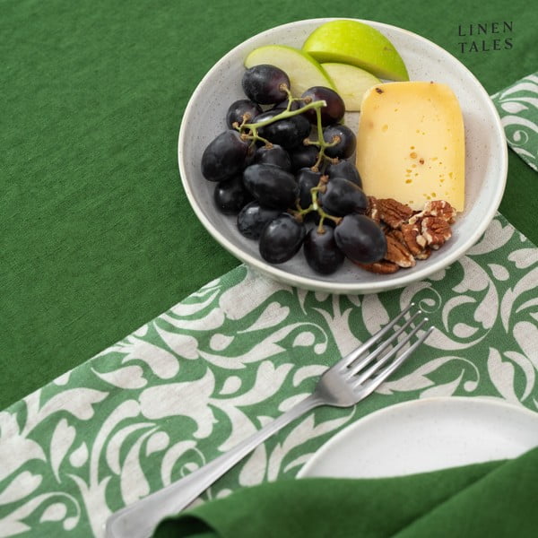 Lanen namizni tekač 40x150 cm True Green – Linen Tales-image-1