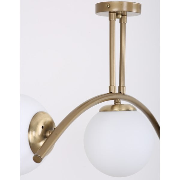 Bela/zlata stropna svetilka s steklenim senčnikom ø 15 cm Yay – Squid Lighting-image-1